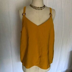 NWT Topshop mustard tank with tortoiseshell links size 10